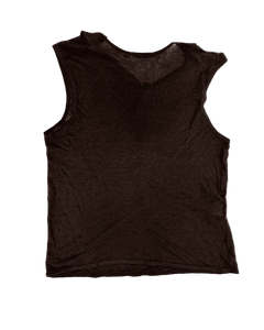 Zambesi tank top, dark brown sleeveless with scoop neckline