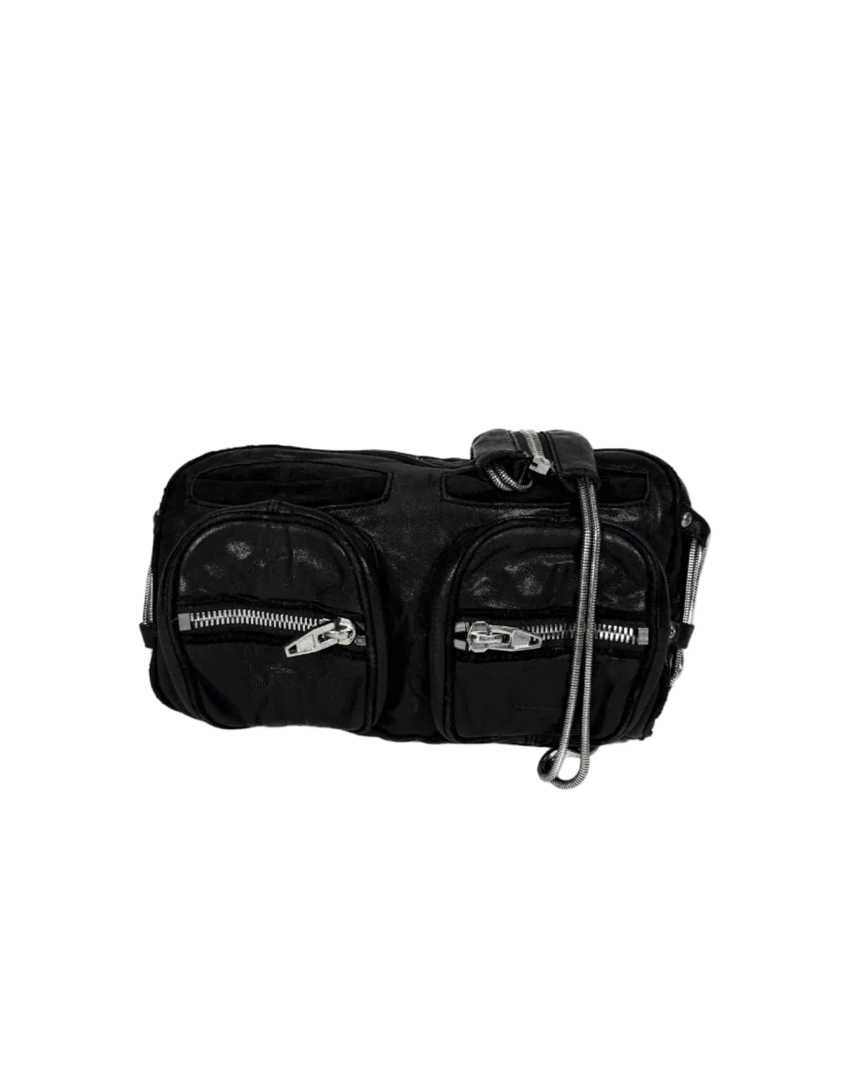Alexander Wang Brenda Bag black crossbody with front zip pockets and adjustable strap