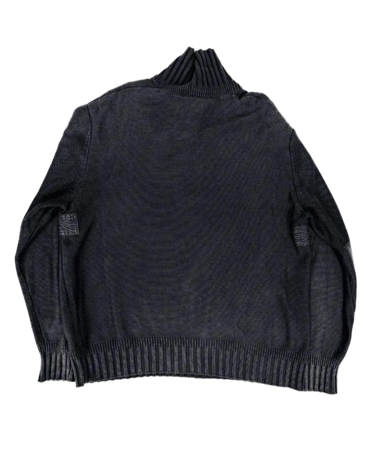 Nautica dark gray knit quarter-zip with ribbed collar and cuffs