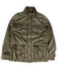 Jeans West olive military jacket with stand collar, multiple chest and sleeve pockets