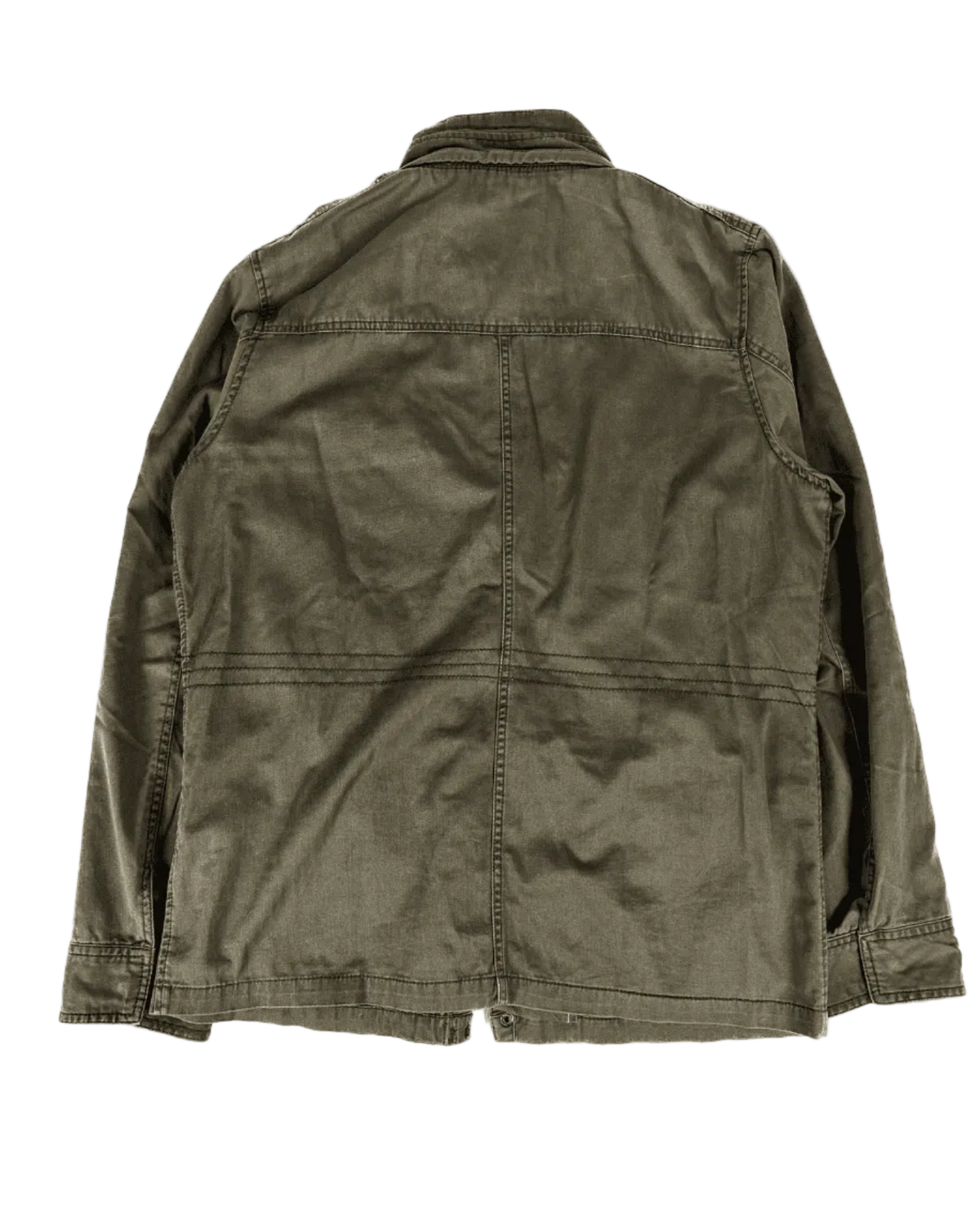 Jeans West military jacket in olive green, full-zip with buttoned flap pockets