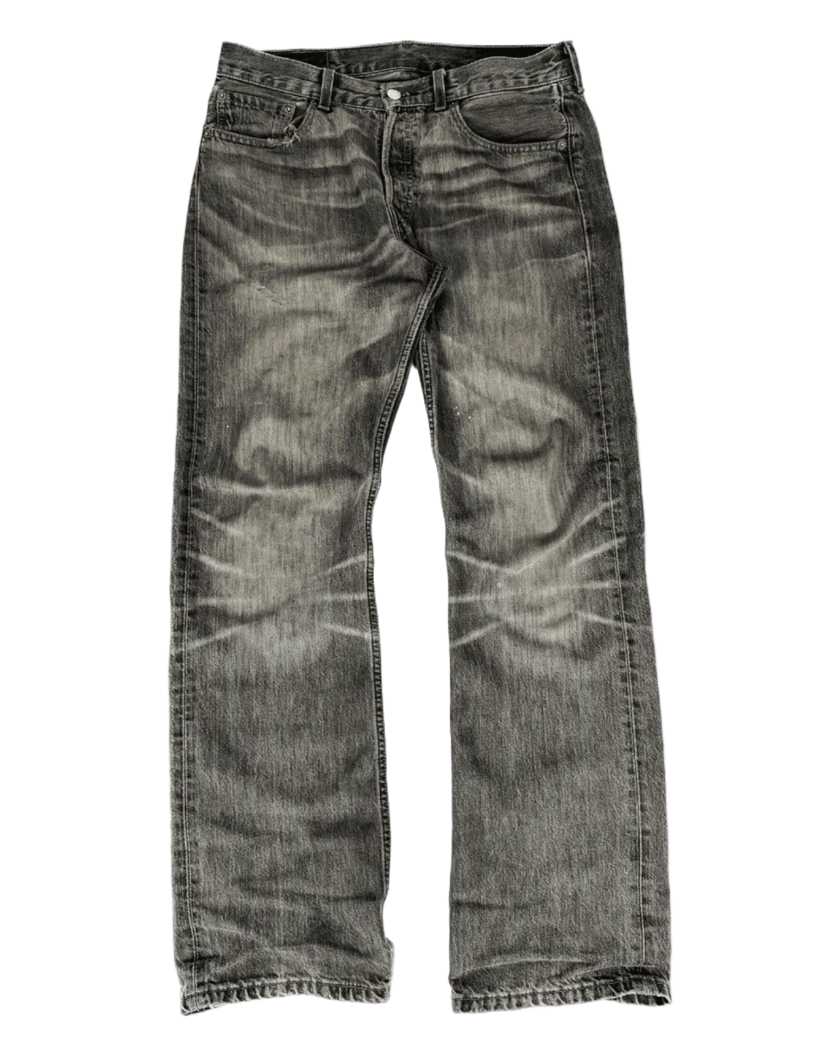 Levi's 501 grey whisker straight-leg jeans