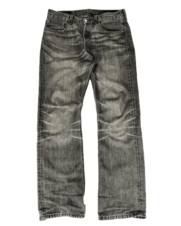 Levi's 501 grey whisker straight-leg jeans
