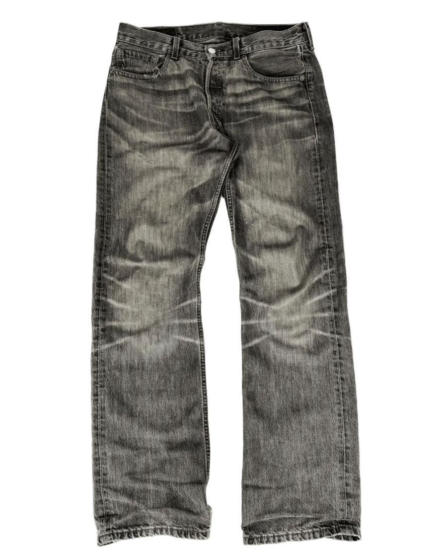 Levi's 501 grey whisker straight-leg jeans