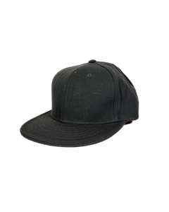 Dark grey fitted baseball cap with curved brim and small top button