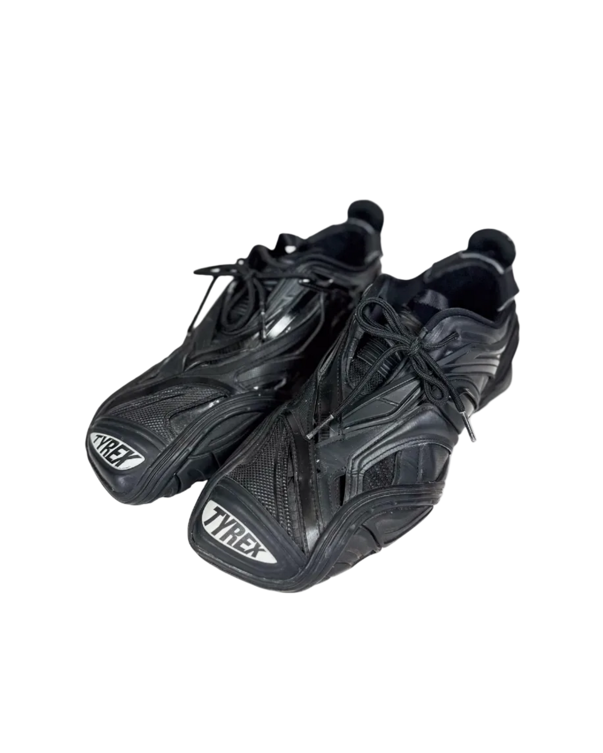 Tyrex lace-up sneakers with side mesh panels and logo detail, dark color