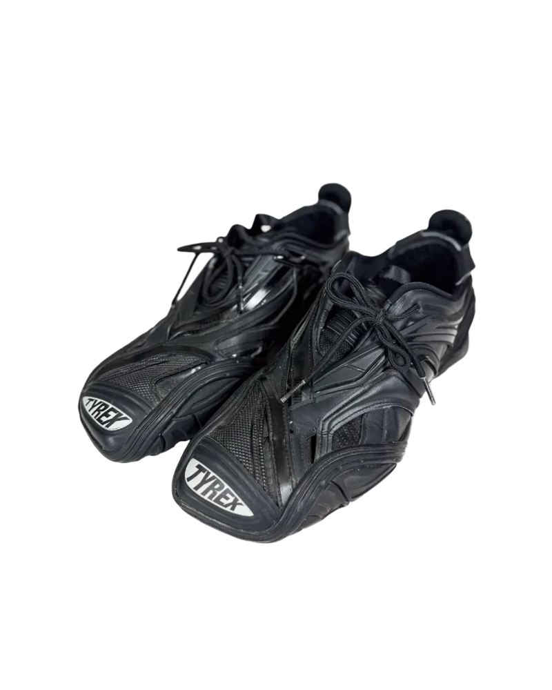 Tyrex lace-up sneakers with side mesh panels and logo detail, dark color