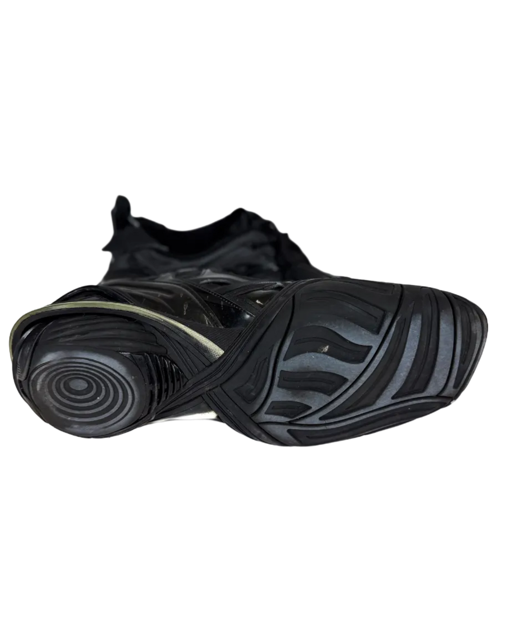 Balenciaga Tyrex lace-up sneakers with chunky sculpted sole, dark color