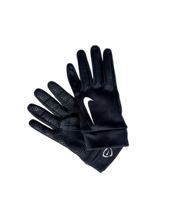 Nike football training gloves with textured grip palms and dark fabric back