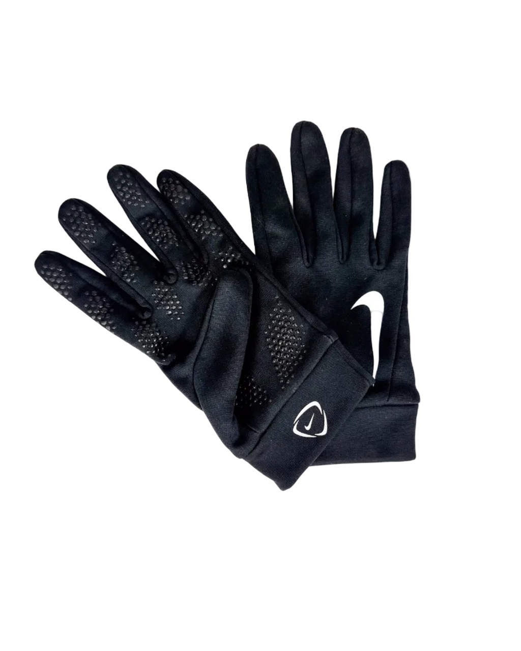 Nike football training gloves, textured palm grip dots and dark cuff