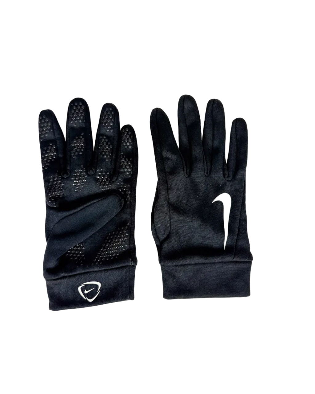 Pair of Nike football training gloves with textured palms and Swoosh logo