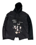 Balenciaga black upside-down graphic hoodie with hood and kangaroo pocket
