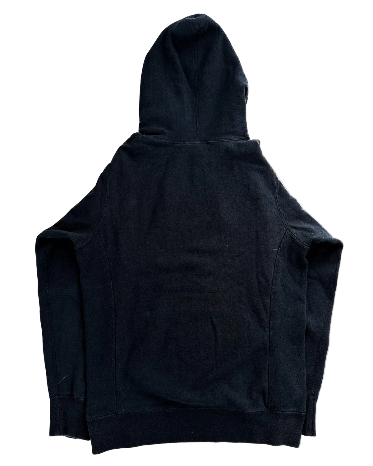 Dark navy hoodie with hood and front kangaroo pocket